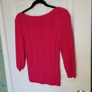 Bebe Flamingo Pink Knit Top
